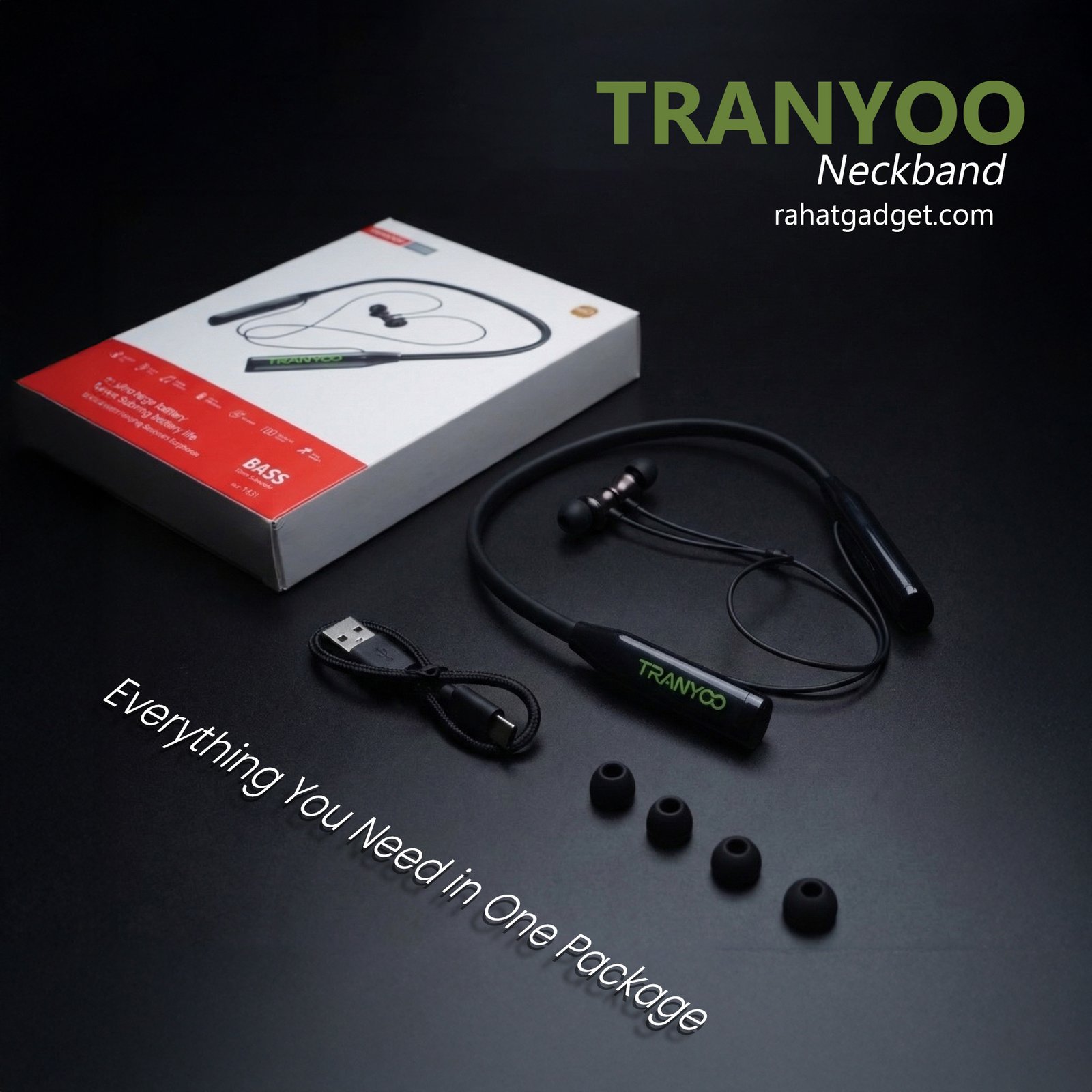 Neckband content 3 copy (2) Tranyoo | T-M31 | Bluetooth Neckband Headphones - Image 1